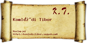Komlódi Tibor névjegykártya